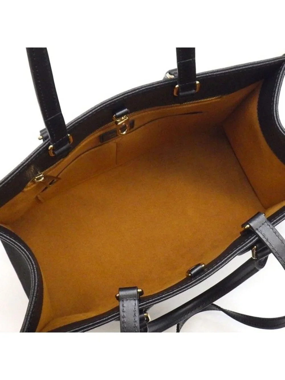Louis Vuitton Tote on the Go MM Black Monogram Empreinte Leather Gold